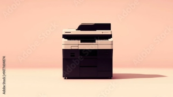 Fototapeta Modern multi-function printer on a plain background