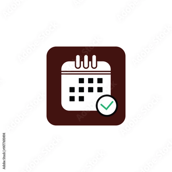 Obraz Calendar icon. Concept of organization appointment, schedule, deadline, timing. Vector illustration, flat design