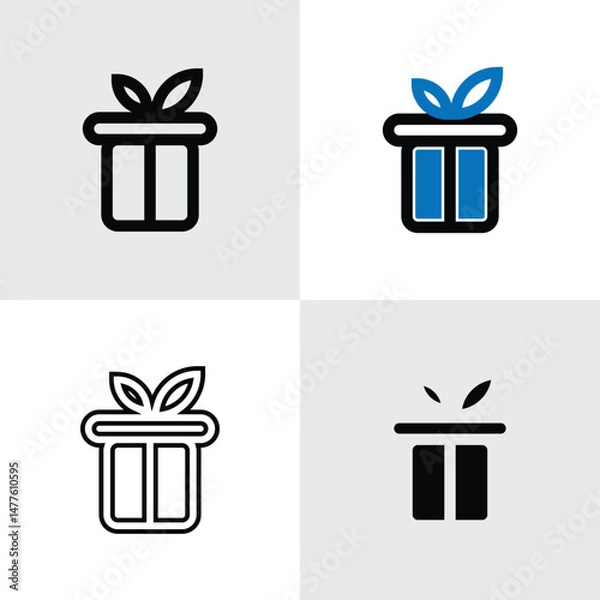 Obraz Modern Gift Icons for electronic commerce store shopping business internet company with high end look