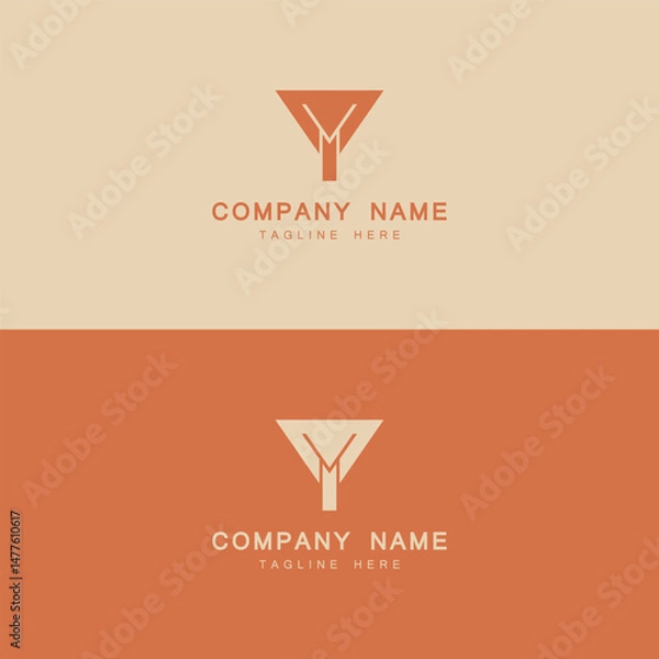 Obraz Minimal YT TY Lettermark Logo Design for Corporate Branding.