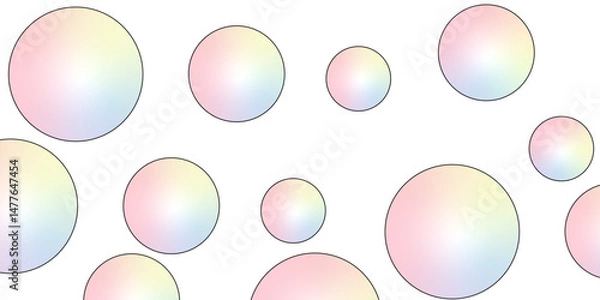 Fototapeta abstract, artistic title, focusing on the visual characteristics of the bubbles. Lightness and dreamy essence of floating bubbles with Rainbow Reflections.