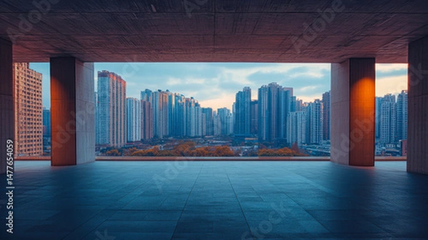 Fototapeta Empty cityscape stage architecture landscape outdoors