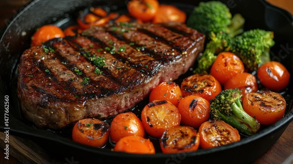 Fototapeta Close-up of a seared steak