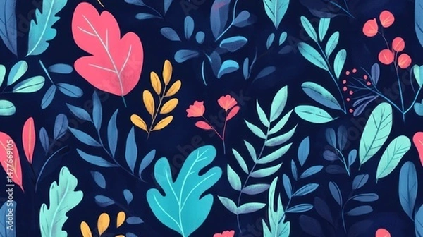 Fototapeta Vibrant floral pattern (37)