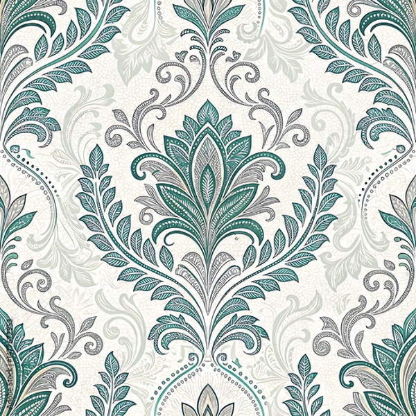 Fototapeta Damask Digital Paper, Vintage Patterns,, Chic Printable Patterns, Seamless Backgrounds , Elegant Scrapbook Patterns. Pefrect for fabrics, wallpapers