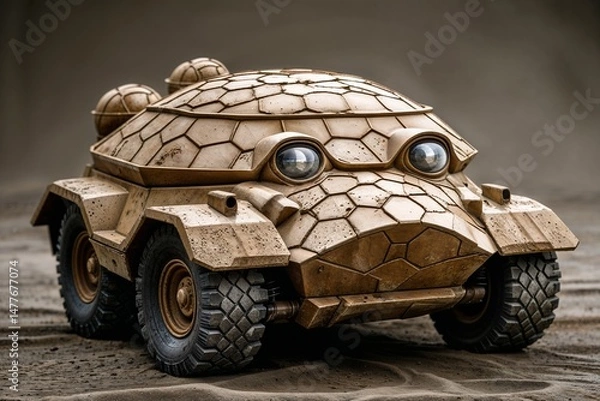 Fototapeta Turtle Shell Tank with Camouflage Armor
