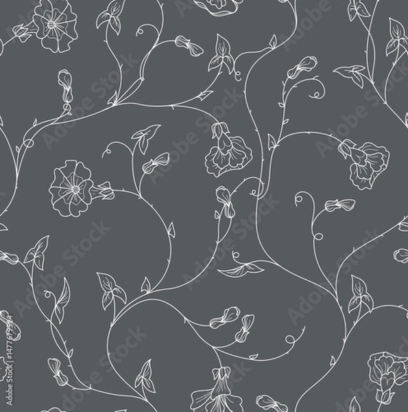 Obraz floral seamless pattern, vector illustration	