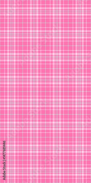 Obraz Africa vector pattern fabric, easter textile background check. Repeat tartan seamless plaid texture in pink and light colors.