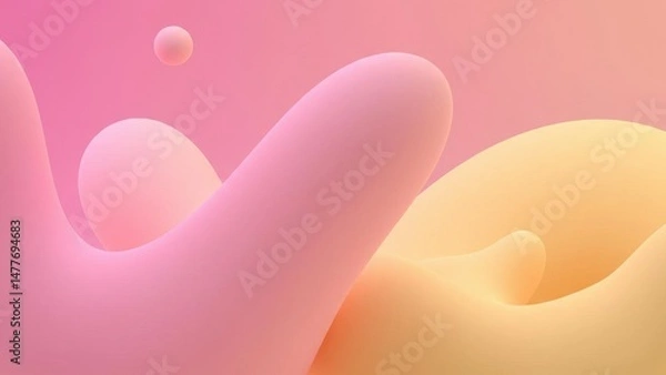 Obraz Abstract pastel smooth shapes graphic background