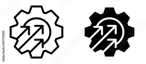 Fototapeta Efficiency icon in black modern and lines and solid