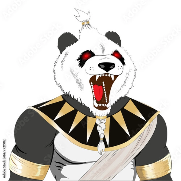 Obraz Panda cartoon mascot illustration vector