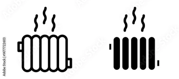 Fototapeta Radiator icon in black modern and lines and solid
