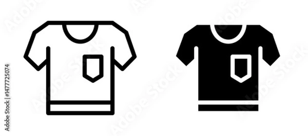 Fototapeta Soccer jersey icon in black modern and lines and solid
