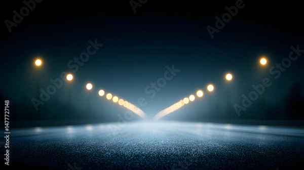 Obraz A nighttime cityscape viewed from inside a car, glowing with vibrant lights and blurred reflections on the glass, evoking a cinematic and dreamy urban atmosphere.
