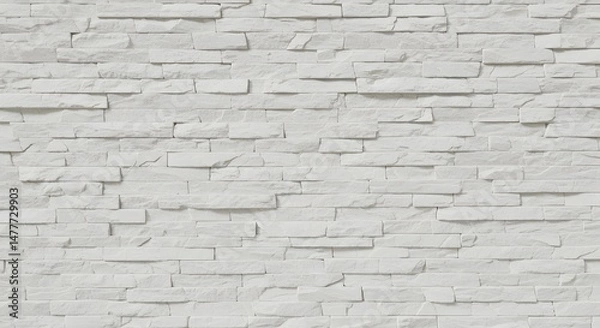 Fototapeta White Stone Wall Texture with Horizontal Layers for Modern Design