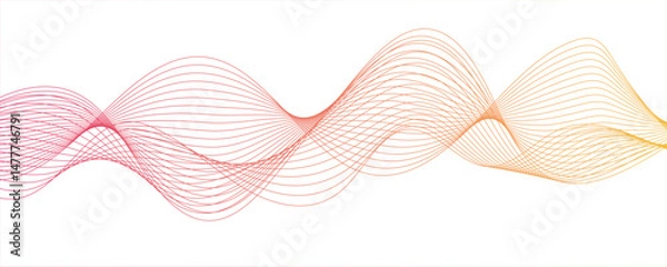 Fototapeta Abstract wave lines on white background. business background lines wave, pink stream element for design on a white background isolated. Futuristic technology and wave pattern.
