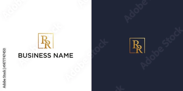 Fototapeta Elegant Monogram Logo Design RR, Luxury Brand Identity, Classic Double Letter Mark, Minimalist Style