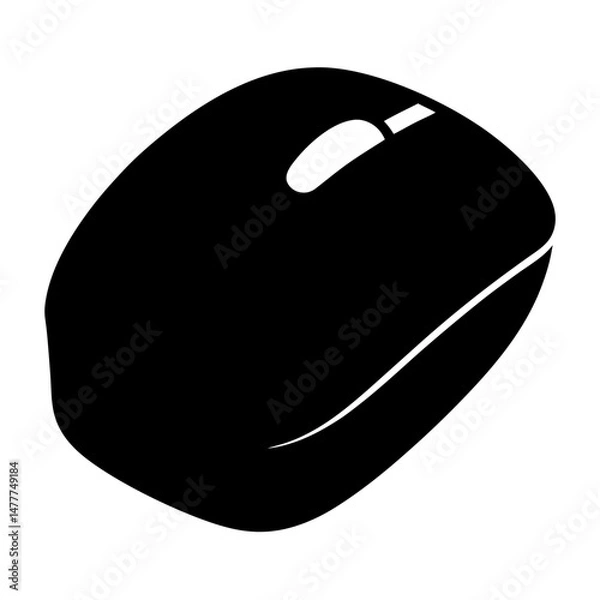 Fototapeta computer mousevector silhouette icon - perfect for electronics-themed crafts, decals, or SVG projects.