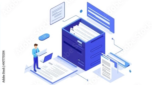 Fototapeta Future-Ready Document Management with AI-Powered Automation utilizes advanced artificial intelligence to streamline and enhance document processes.