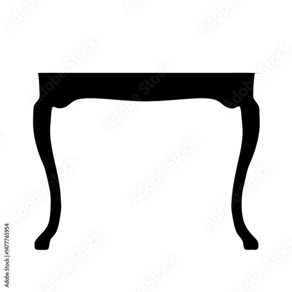 Fototapeta entryway table vector silhouette icon - perfect for furniture icons, decals, or SVG crafts.