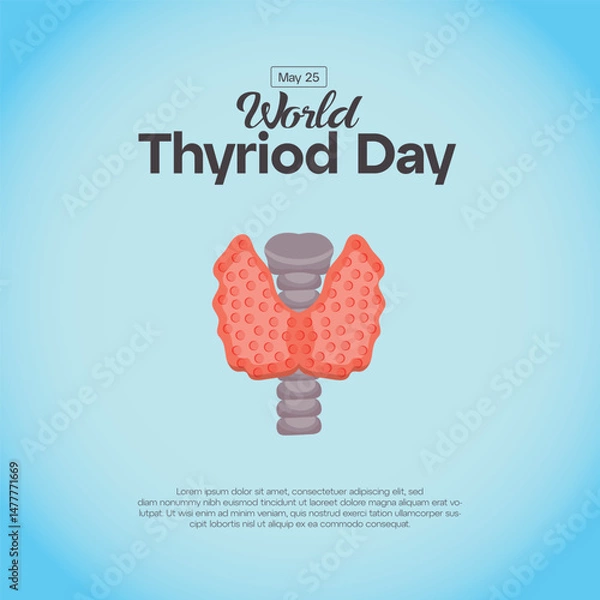 Fototapeta World Thyroid Day. Month, Creative banner, poster, social media post, background, template, postcard vector