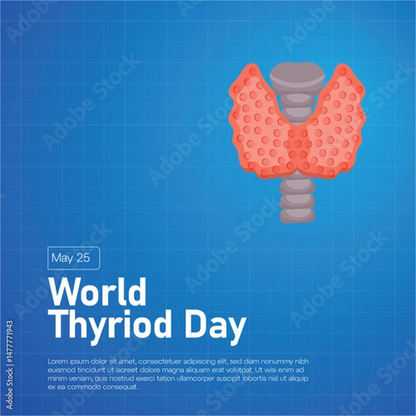 Fototapeta World Thyroid Day. Month, Creative banner, poster, social media post, background, template, postcard vector