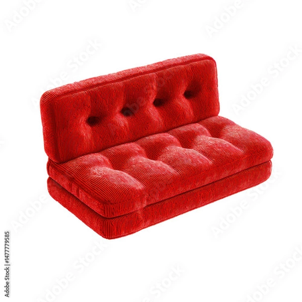 Fototapeta Toy sofa cushion, ultra realistic uhd photo, on transparent background