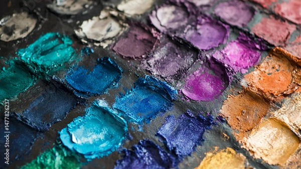 Fototapeta Ultra-modern paint pigments shimmer in the light, and they shift hues dramatically as they respond to their surroundings