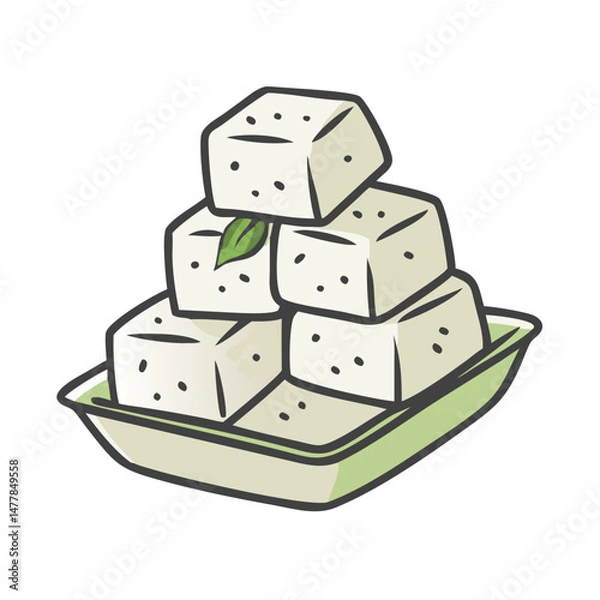 Fototapeta tofu cubes icon, tofu cubes vector illustration-simple illustration of tofu cubes, perfect for tofu cubes logos and icons