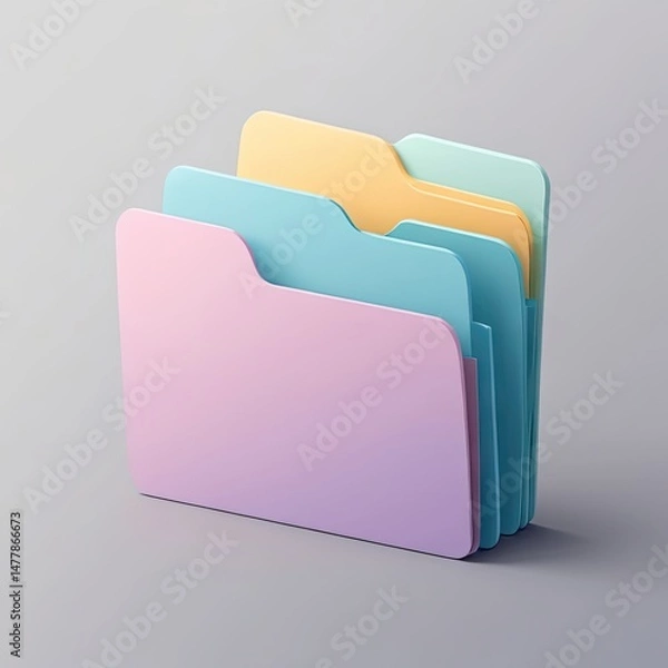Fototapeta Modern File Folder Icon – Minimalist Document Storage Symbol for Digital Interface Design

