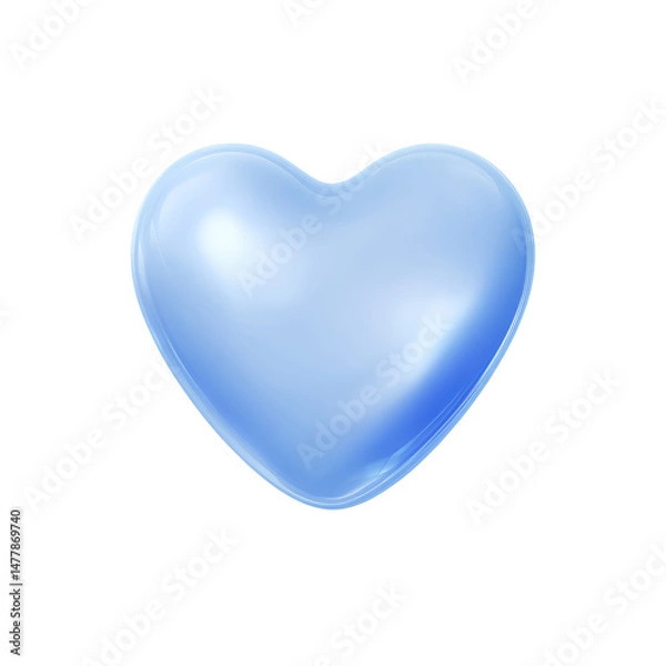 Fototapeta Simple Blue Heart Shape Against  isolated on a transparent background