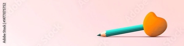 Fototapeta Playful orange and teal vector brand icon for a creative company on a light pink solid background