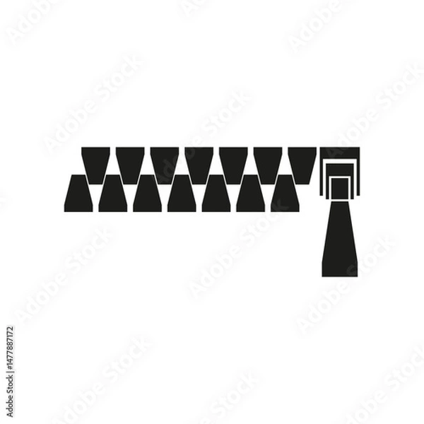 Fototapeta Zipper icon for clothes. Simple flat vector illustration on a white background