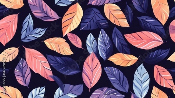 Fototapeta Colorful autumn leaves pattern (2)