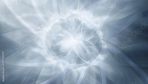 Fototapeta Abstract design with a central light source and radiating shapes.
