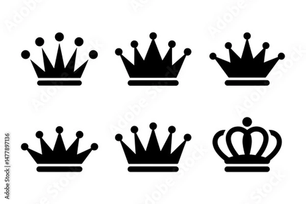 Obraz Crown vector set royalty king queen prince princess