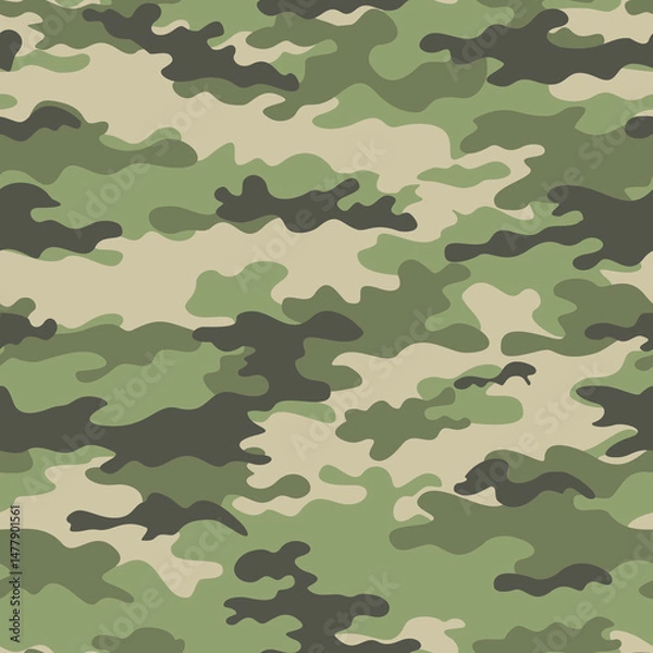 Fototapeta 
green camouflage military background, vector texture repeat
