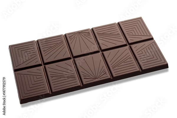 Fototapeta Dark chocolate bar isolated