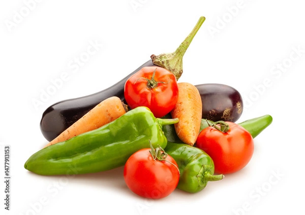 Fototapeta vegetable mix path isolated on white