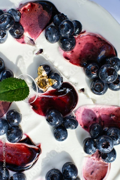Obraz Close-up of a blueberry cake 