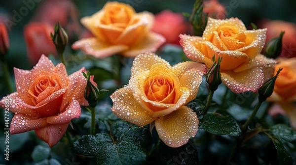 Fototapeta Close-up of vibrant roses