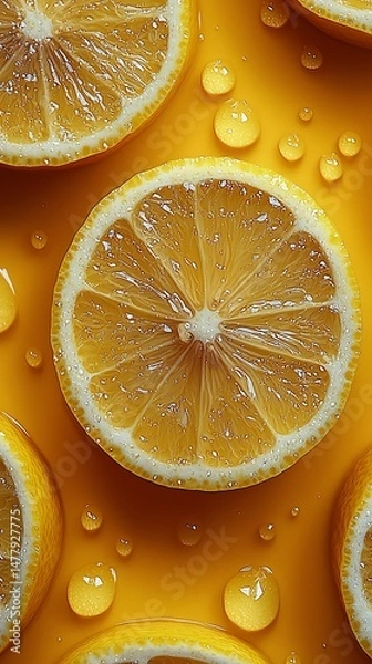 Fototapeta Close-up of juicy lemon slices