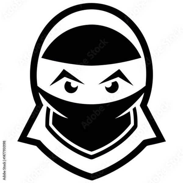 Obraz Intrepid female ninja in a stylized graphic design.