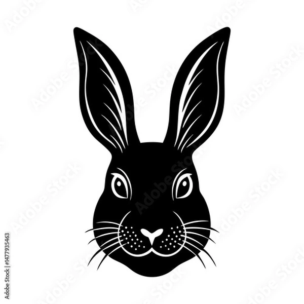 Fototapeta Easter Bunny Head Silhouette vector