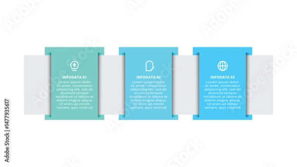 Obraz Workflow concept for infographic with 3 steps, options, parts or processes. Business data visualization.