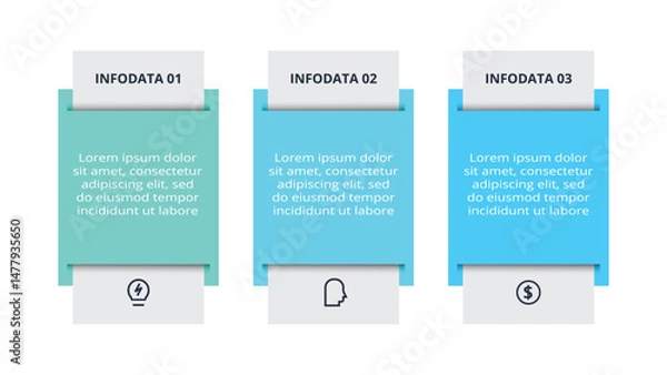 Fototapeta Workflow concept for infographic with 3 steps, options, parts or processes. Business data visualization.