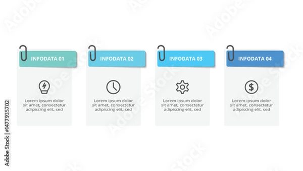 Fototapeta Workflow concept for infographic with 4 steps, options, parts or processes. Business data visualization.