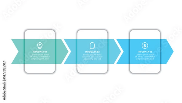Obraz Workflow concept for infographic with 3 steps, options, parts or processes. Business data visualization.