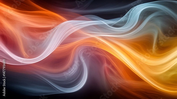 Fototapeta Abstract smoke waves background with dynamic colors and gradient effect perfect for modern design and futuristic digital artwork ideal for wallpapers
