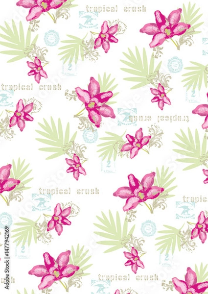 Fototapeta seamless floral pattern